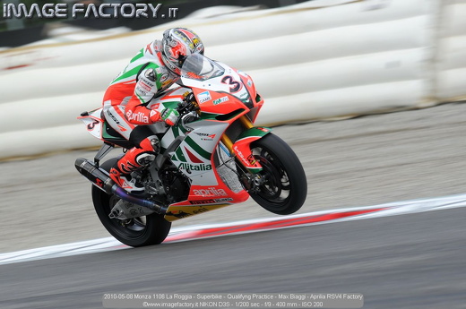 2010-05-08 Monza 1106 La Roggia - Superbike - Qualifyng Practice - Max Biaggi - Aprilia RSV4 Factory